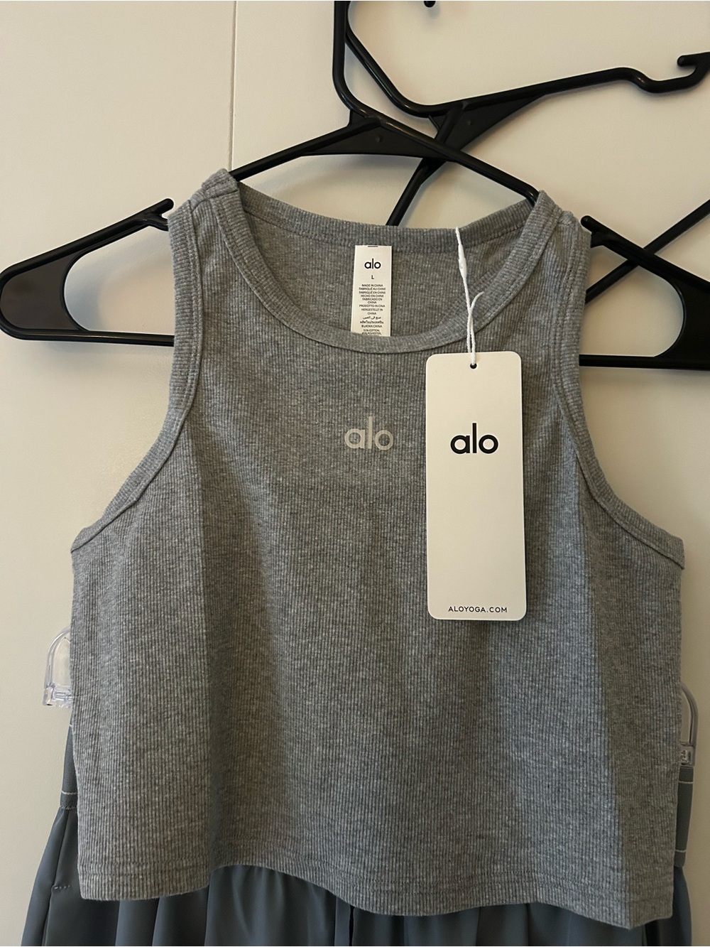 Alo Aspire Cropped Tank - Grey